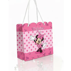 Kit 10 Sacolinha Personalizadas De Festa Infantil Minnie Nome Idade