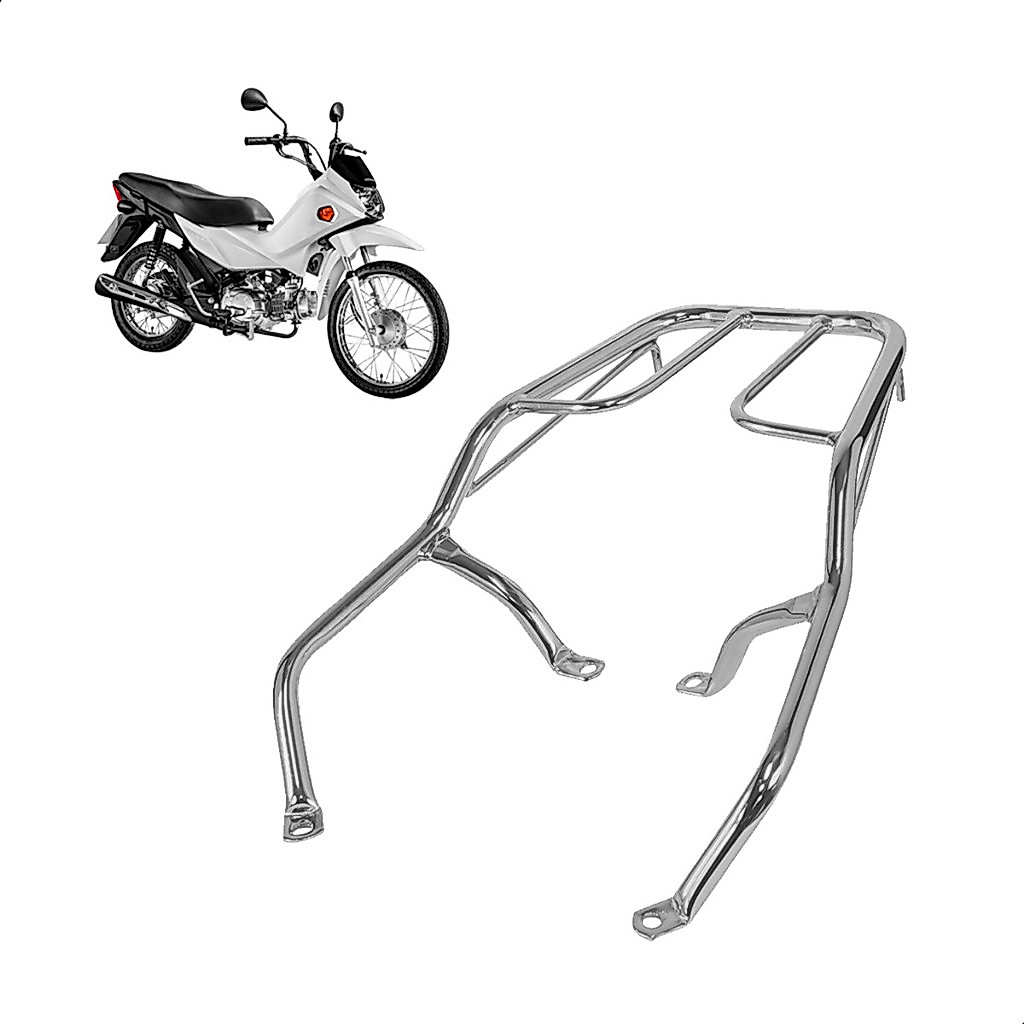 Bagageiro Sansão Cromado Suporte Honda Pop 100 Tork