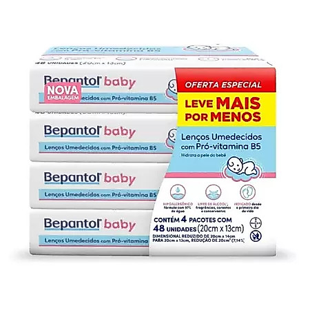 Lenco Umedecido Para Bebes Bepantol Baby 48Un Leve 4 Pague 3