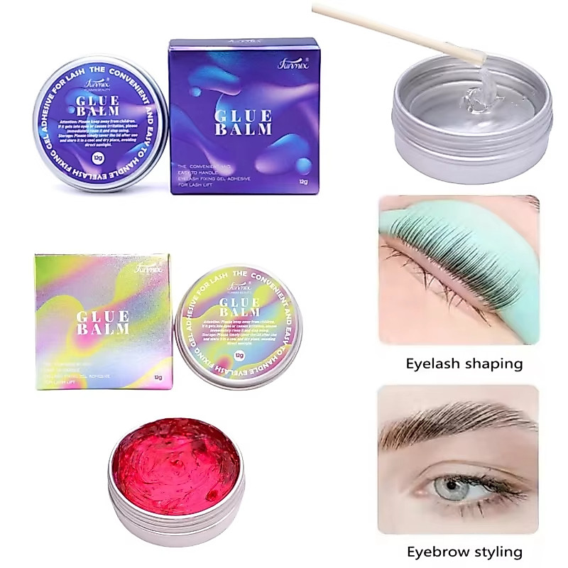 Funmix 12g Transparente/Vermelho Lash Lift Bálsamo De Cola Sólida À Prova D'água Sobrancelha Cílios Levantamento Agente 