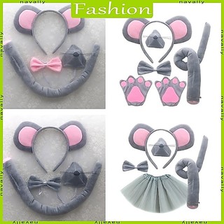 nava Costume Set Orelhas Rato Tiara Cauda Bowtie Nariz Tutu Saia Para Criança