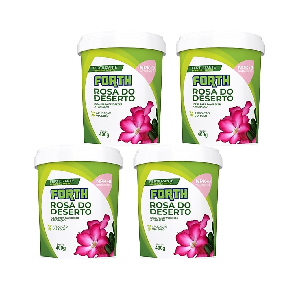 04 Fertilizante Adubo Rosa do Deserto 400g - Forth
