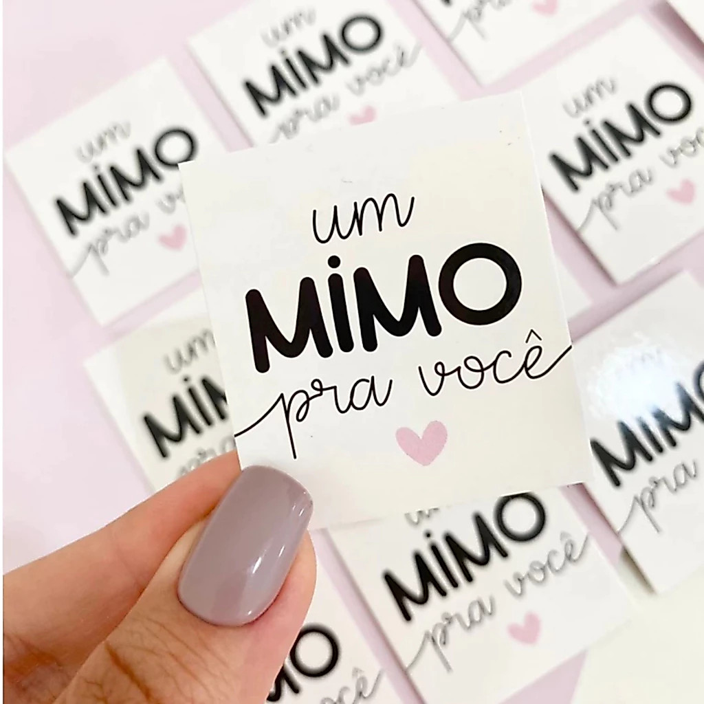 Mini Cartão Agradecimento para seu cliente Frase Um Mimo para você 4x5cm