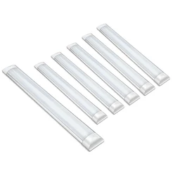 kit 6un 18w Luminaria slim Linear Led 60cm branco/ amarelo/ neutro calha Tubular Sobrepor