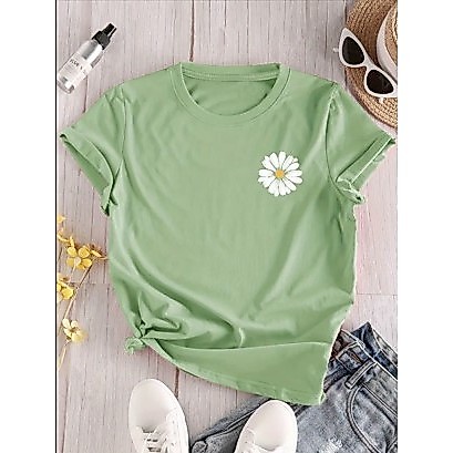 Camiseta Feminina T-shirt Verde Oliva Envio Rapido Floor