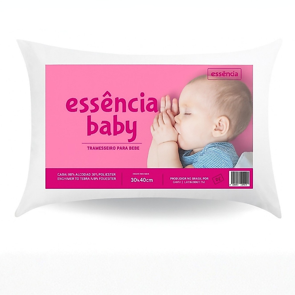 Travesseiro Baby Antialergico 30x40cm Para Bebe Hipoalérgico Branco Lavável á Maquina Ultra Macio