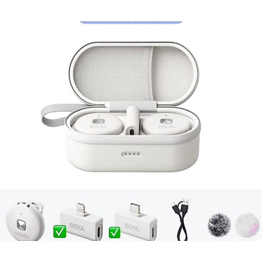 BOYA-omic 2in1 Microfone de lapela com lapela sem fio Omic De U, iPhone, iPad, Android, dispositivos tipo C