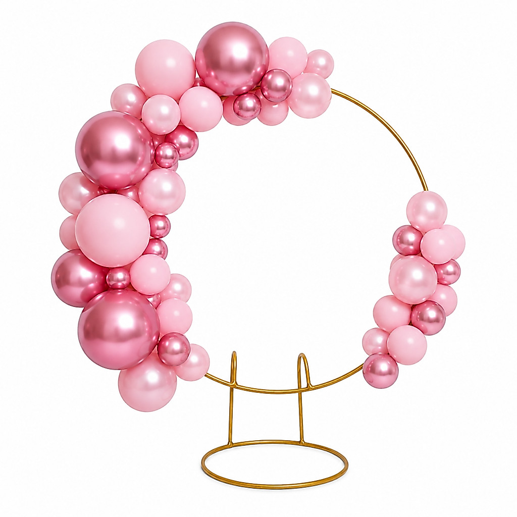 Mini Arco de Mesa Redondo para Festa em Ferro Dourado - Versátil e Decorativo