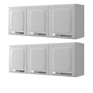 Kit 2 Armários Aéreos Itatiaia Cozinha Metal Branco Espaçoso Resistente Moderno