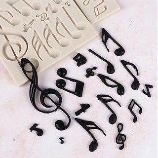 Molde de Silicone nota bolo decoração música tema notas musicais variedade Fondant molde DIY cozimento vestir-se