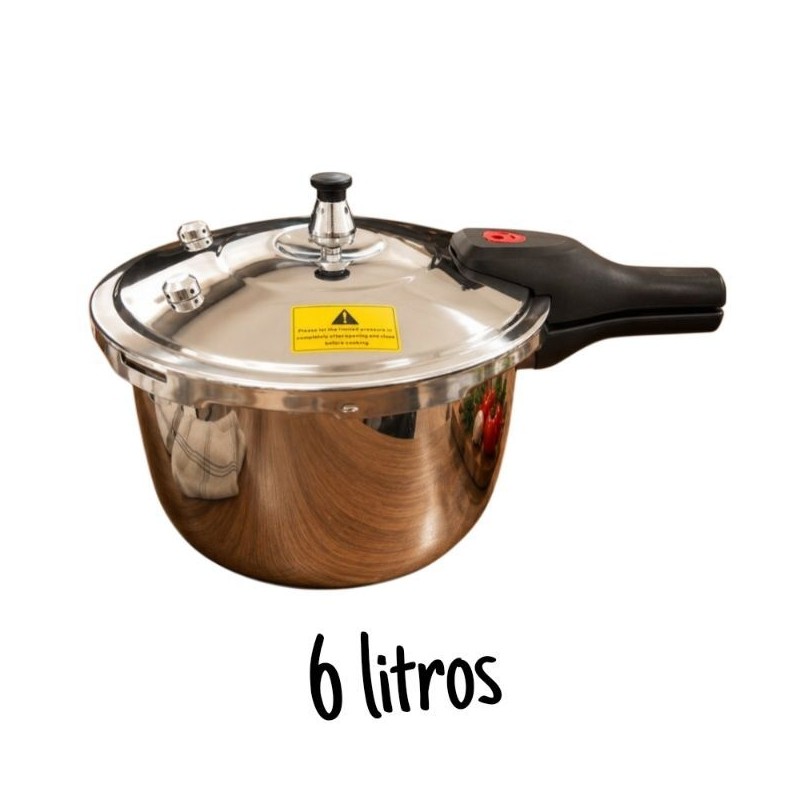 Panela Pressão Inox 6 Litros Alta Qualidade Cozinha Rápida Seguro Durável