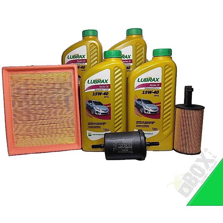 KIT TROCA DE ÓLEO 15W40 LUBRAX + FILTROS PEUGEOT 206 1.6