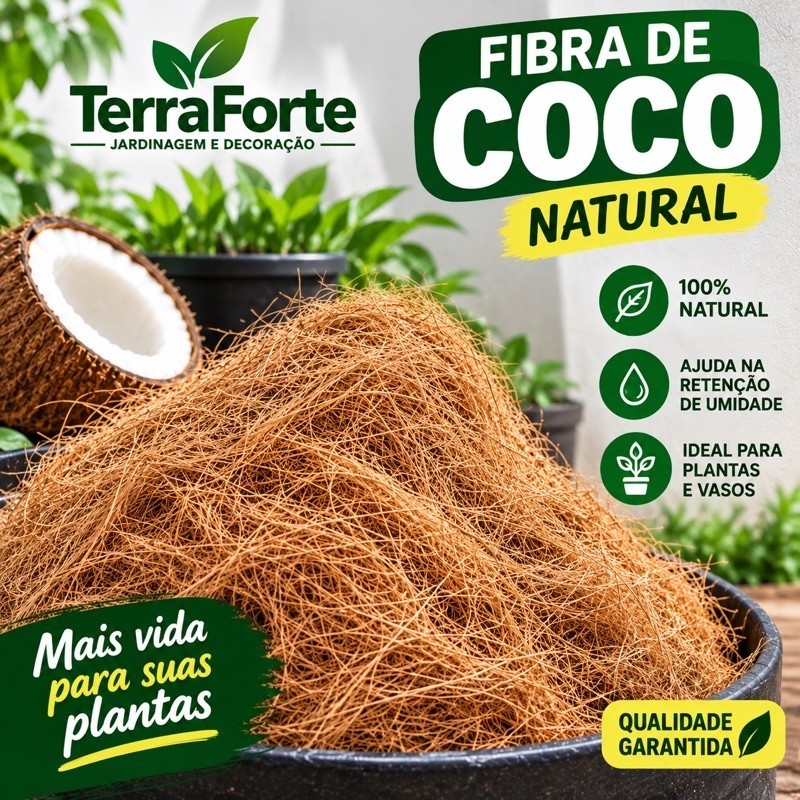 Fibra de Coco para Plantas Substrato Natural para Vasos Orquídeas Jardinagem Horta Cultivo Retém Umidade