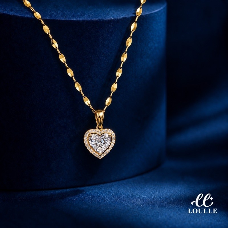 Colar A Prova D'água Não Escurece Hipoalergênico Coração Cravejado Zircônia Semi Joia Premium Dourado
