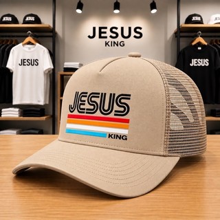 Boné de telinha estampado JESUS king lançamento confortável respirável
