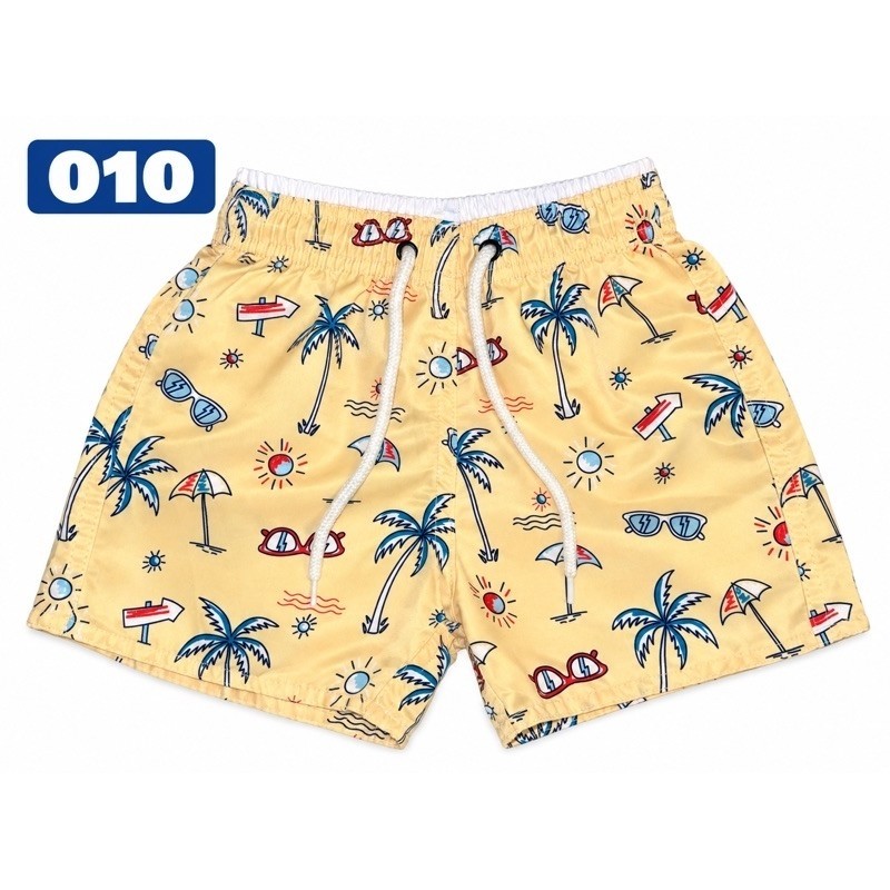 Bermuda Short Tactel Infantil Juvenil 1 a 12 Anos Liso Praia Piscina Verão Com Elástico Regulagem na Cintura Variadas