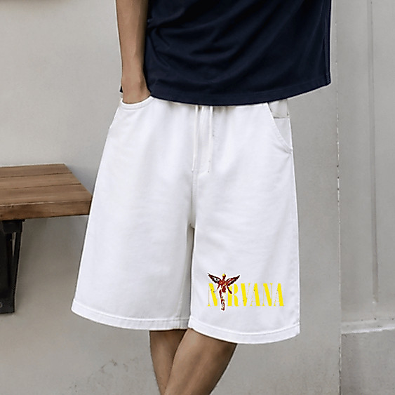 Bermuda Baggy De Moletom Estampada Masculina Larga Oversized Tecido Leve Respirável Confortável Streetwear Com Cordão