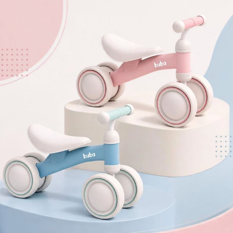 Bicicleta Equilíbrio Buba Infantil Andador Sem Pedal 4 Rodas Bebê Buba Criança Lançamento