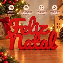 PROMOÇÃO RELÂMPAGO/Decoração Feliz Natal de Mesa | Enfeite Natalino Vermelho | Decoração de Natal para Casa e Presente