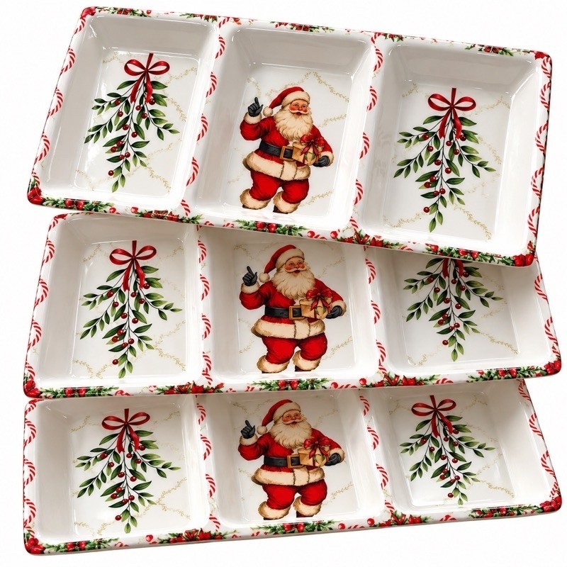 kit Petisqueira Natal Tripla Mesa Posta Natalina em Polietileno – 31 cm