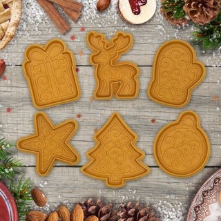 kit com 6 cortadores de biscoito de natal crie e celebre sua festa cortador de massa biscoito bolacha forma biscoito