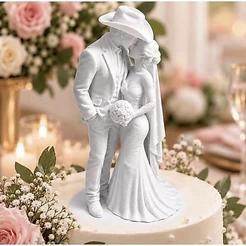 Topo de Bolo Casamento Country Western Agro Noivos Noivinhos Decoração Festa Enfeite Premium