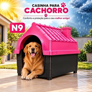 Casinha N9 N8 N7 N6 Plástica Desmontável para Cachorro Porte Grande com Proteção UV