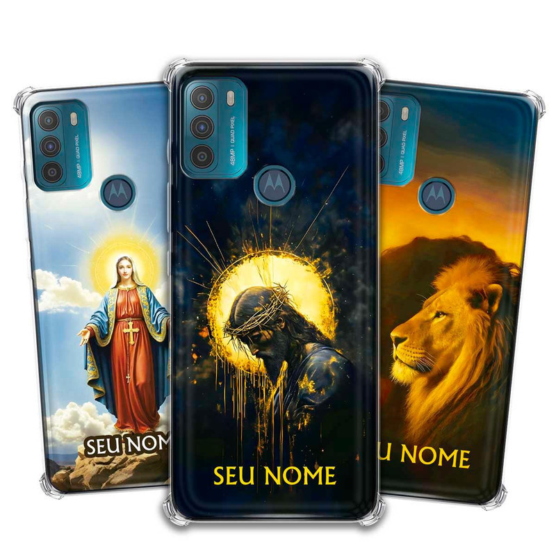 Capa/Capinha - Motorola Moto G50 4G - Jesus Fé Cristã Evangélica Personalizada com Nome
