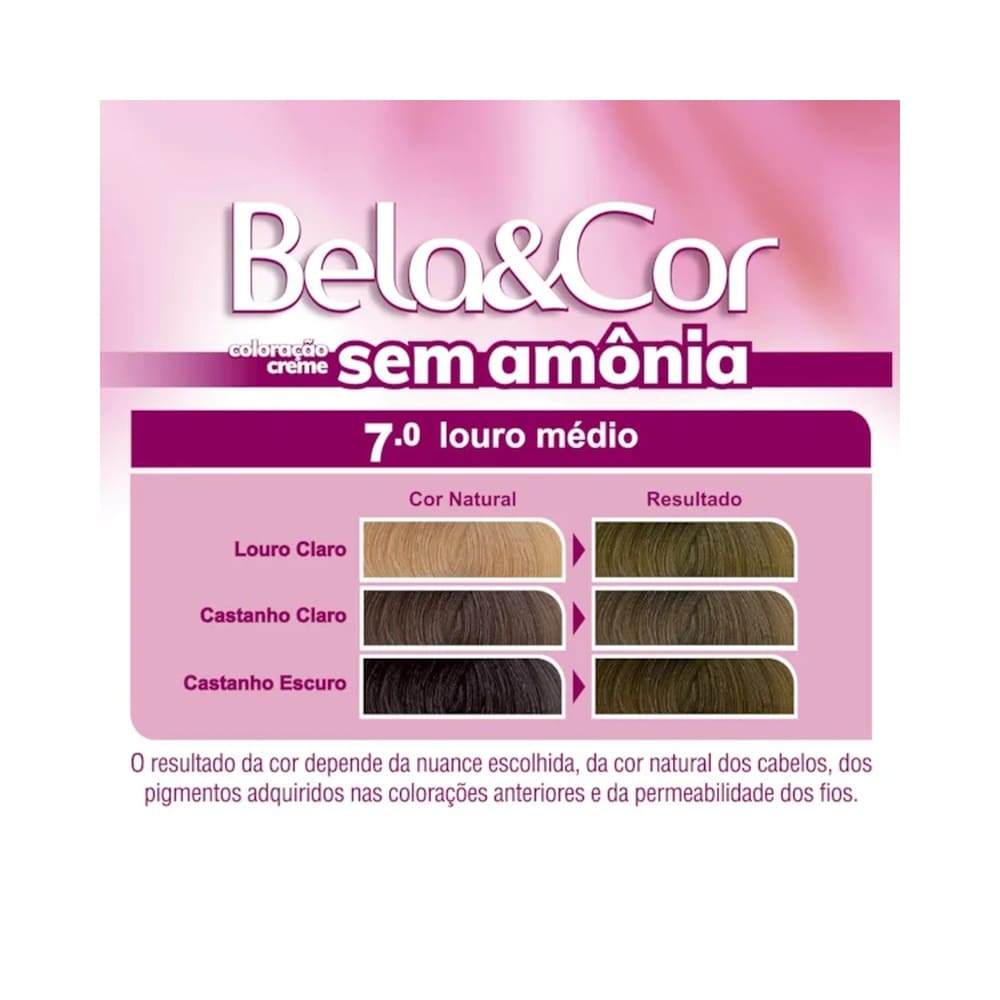 Coloração Bela&Cor Sem Amônia 7.0 Louro Médio · foto 2
