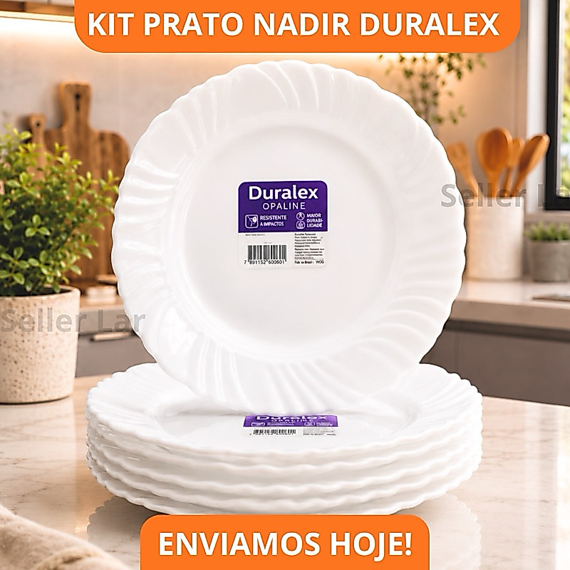 Pratos Pétala 6 Unidades Fundos Duralex Branco Opaline para Almoço e Jantar Nadir