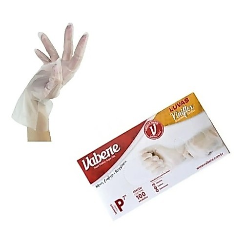 LUVA VINIFLEX vinil Descartável SEM PÓ caixa com 100 unidades P M G GG
