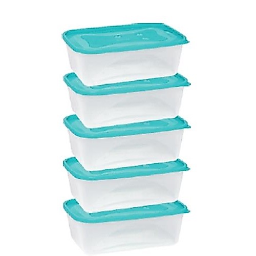 Conjunto Organizador Retangular 5 Pçs 220ml Para Armazenamento de Alimentos e Organização Doméstica