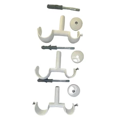 Kit 3 Suporte Duplo Alumínio Varão para Teto 19/28mm Para cortina de ilhós