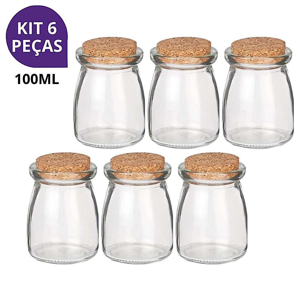 Organizador de Temperos com 6 Potes de Vidro 100ml - Kit Completo para Cozinha