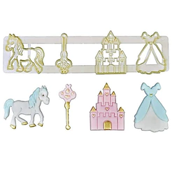 Cortador de Princesa Pasta Americana Massas e Biscuit Confeitaria Artesanato Bolos Doces Decoração