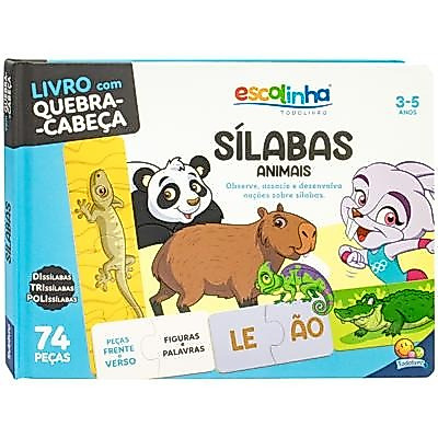 Livro Quebra-Cabeça, Dominó ou Jogo de memória Escolinha