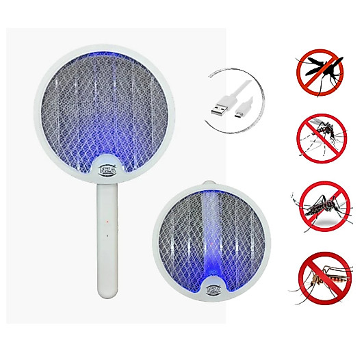 raquete de matar mosquito luz led Dobrável Mata Pernilongos Mosquito Recarregável  Elétrica OCPO151