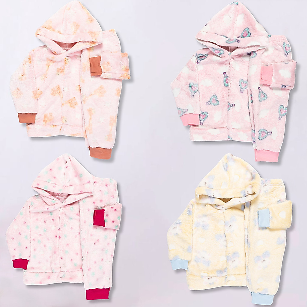 Kit 6 Peças Roupa Infantil Fleece De Inverno - 3 Conjunto Pelucia Blusinha e Calça Ultra Soft Microfibra Menina Menino