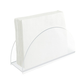 Porta Guardanapo de Acrílico Redondo Meia Lua 15cm x 8cm Cozinha Bar Restaurante Mesa