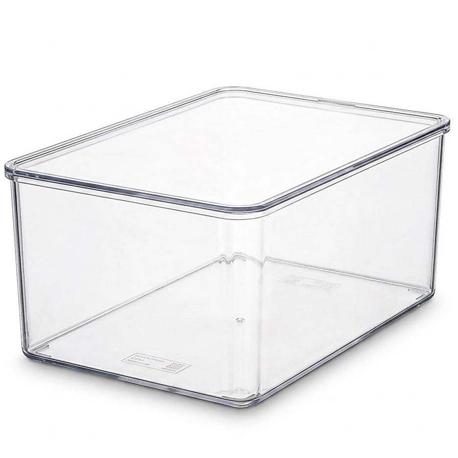 Kit Caixa Premium Organizadora Com Tampa Multiuso Acrílico Transparente 3,5L