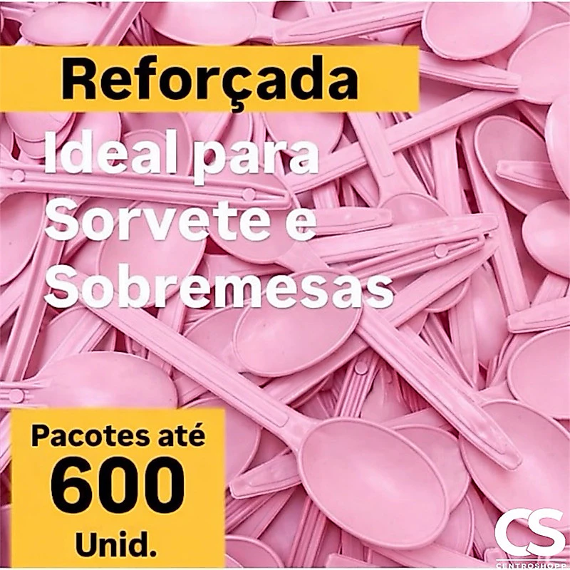 Colher rosa bebe descartavel e reforçada.