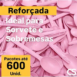 Colher rosa bebe descartavel e reforçada.