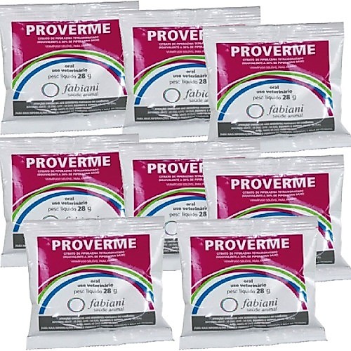 Kit 8 Vermífugo Solúvel Proverme Fabiani Saúde Animal - 28 g