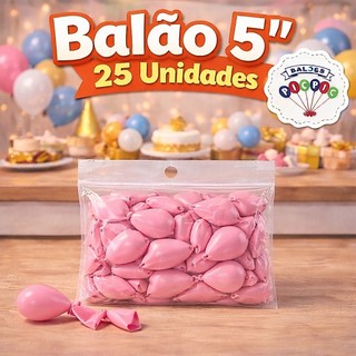 Balão Bexiga para Festa 5 polegadas 25 unidades Pic Pic Aniversário