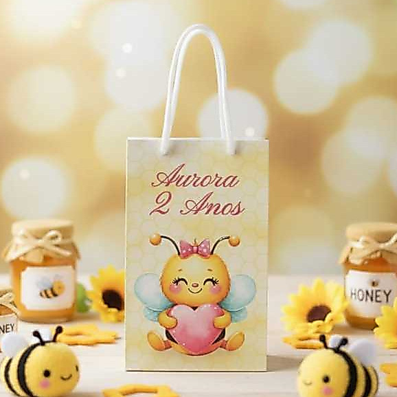 Sacolinha P ABELHINHA Personalizada Sacolinha Lembrancinha Aniversário ABELHINHA PEGUE E MONTE