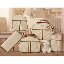 Kit de Bolsas Mala Maternidade 5 peças Menino ou Menina Varias Cores