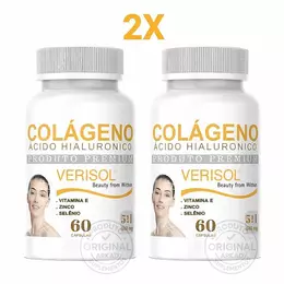 Kit 2 Colágeno Hidrolisado Verisol Premium Original com Vitamina C - 120 Cápsulas - Arkad Suplementos - Envio Rápido