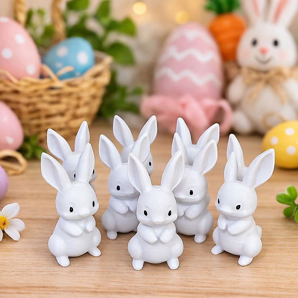 Kit Mini Coelhinhos de Páscoa Decorativos para Ovos, Cestas e Enfeites