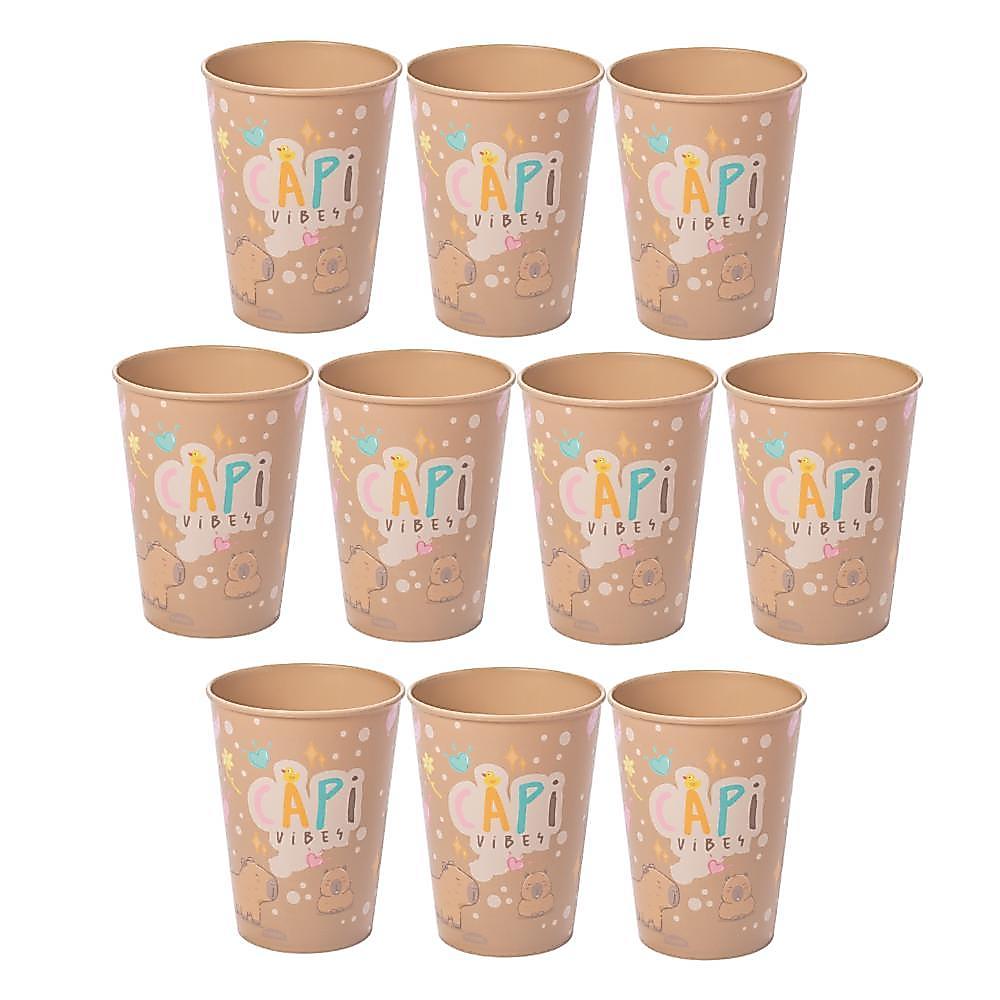 Kit 10 Copos Capivara Páscoa Ovos Caseiros Festa Lembrancinha Brinde Plasútil