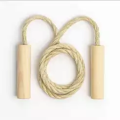 Kit 30 Pula Corda Infantil Atacado Cabo Madeira Sisal Brinquedo Tradicional Lembrancinha Festa Prenda Escolar 1,5 metros